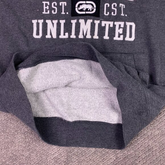 Y2K Ecko Unltd Hoodie Men's Large Fits like Medium Gray Vintage - Picture 4 of 9